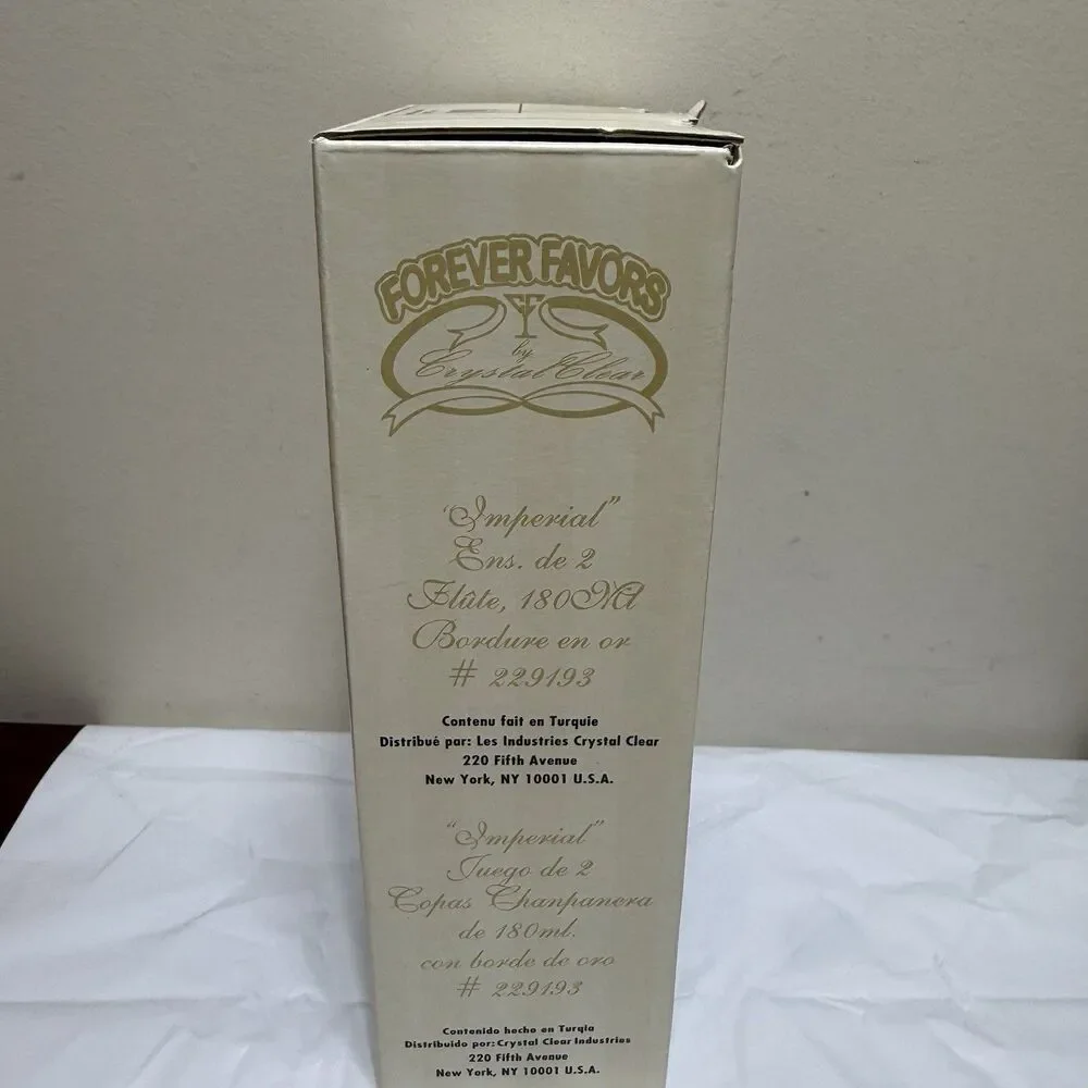 Crystal Clear Forever Favors 6 Ounce Long Stem Champagne Toasting Flutes NOS